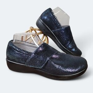 Alegria Lauryn Professional Loafers Blue Sparkle Size 39